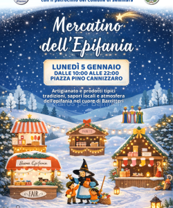 Blu e Bianco Illustrato Mercatino dell'Epifania Locandina - 2