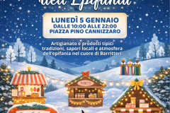 Blu e Bianco Illustrato Mercatino dell'Epifania Locandina - 2